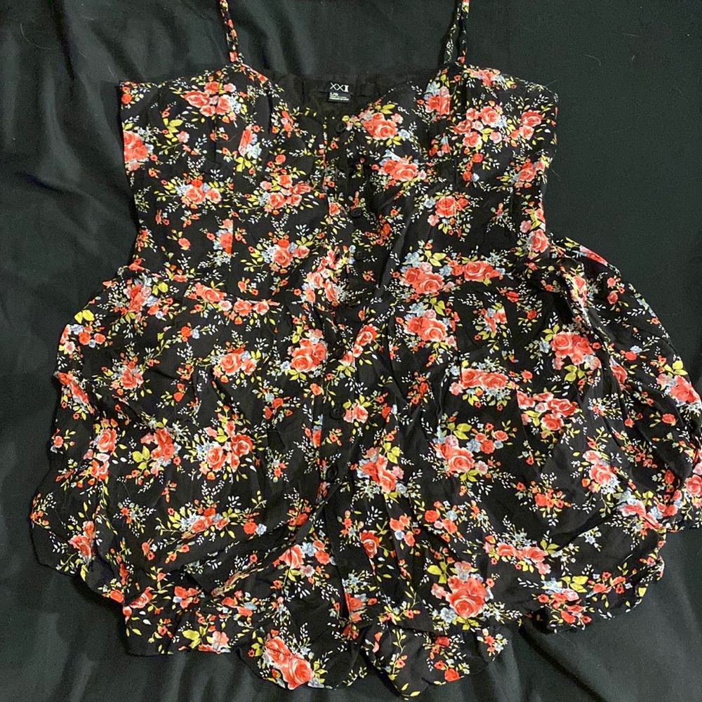 Flower spaghetti strap top